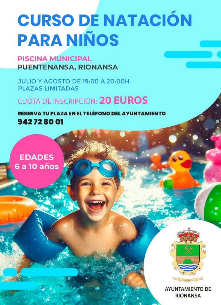curso natacion para niños en rionansa