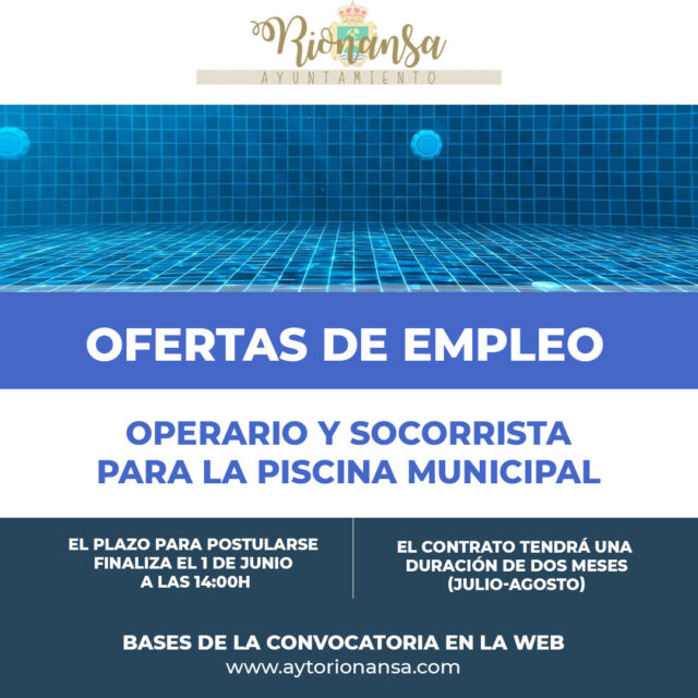 Ofertas de empleo para la piscina municipal de Rionansa