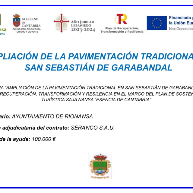 Ampliación de la pavimentación tradicional en San Sebastián de Garabandal