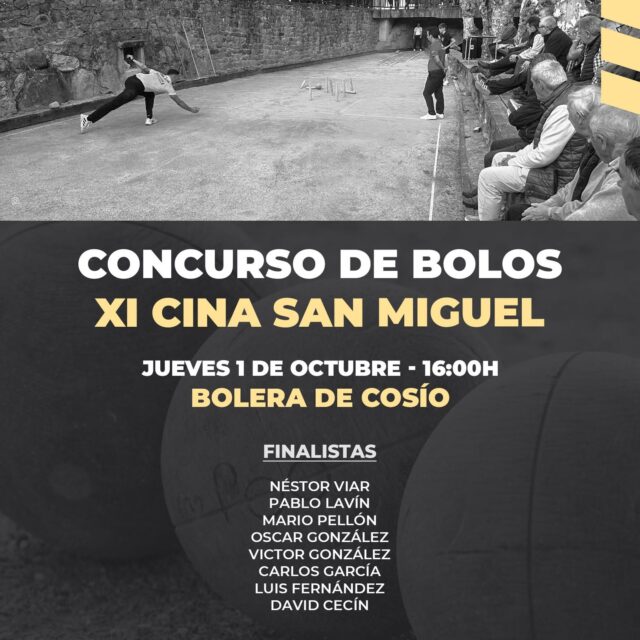 Cosío acoge este jueves la final del XI Concurso de Bolos San Miguel